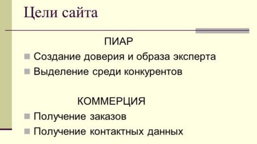 Определение цели сайта и его целевой аудитории